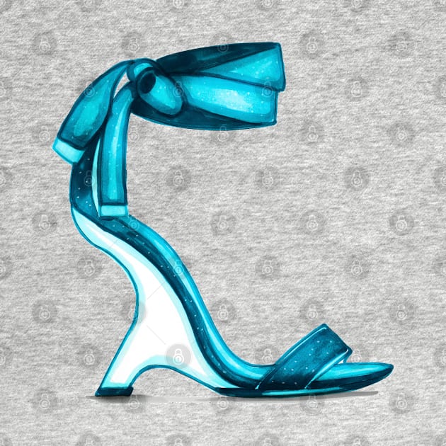 Aqua Blue Women's Open Toe Heels by Svetlana Pelin